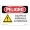 Signmission OSHA, Automatic Start Equipment Spanish, 10in X 7in, 7" H, 10" W, Automatic Start Equipment Spanish OS-DS-D-710-LS-1037 - alternate 1